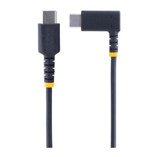 StarTech.com 6ft (2m) USB C Charging Cable Right Angle, 60W PD 3A, Heavy Duty Fast Charge USB-C Cable, Durable Rugged Aramid Fib