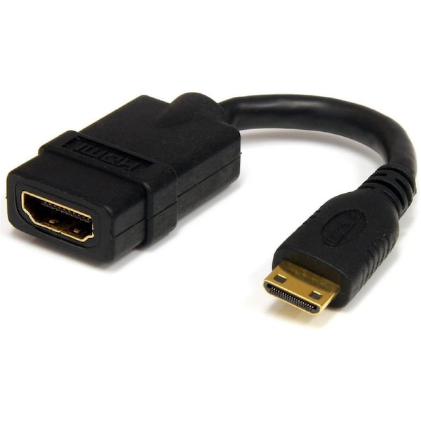 StarTech.com 5in Mini HDMI to HDMI Adapter, 4K High Speed HDMI Adapter, 4K 30Hz Ultra HD High Speed HDMI Adapter, UHD Mini HDMI
