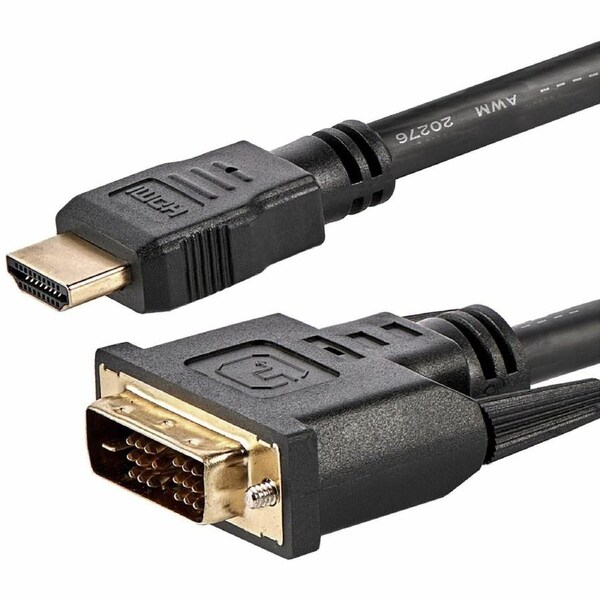 StarTech.com HDMI to DVI Cable - 6 ft / 2m - HDMI to DVI-D Cable - HDMI Monitor Cable - HDMI to DVI Adapter Cable - First End: 1