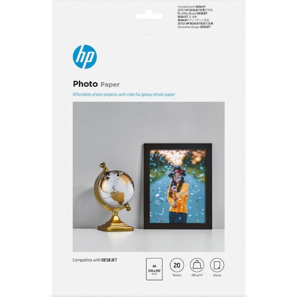HP Advanced Thermal, Inkjet Photo Paper - A4 - 210 mm x 297 mm - 180 g/m Grammage - Glossy - 20 Sheet