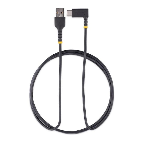 StarTech.com 6tf (2m) USB A to C Charging Cable Right Angle, Heavy Duty Fast Charge USB-C Cable, Durable and Rugged Aramid Fiber