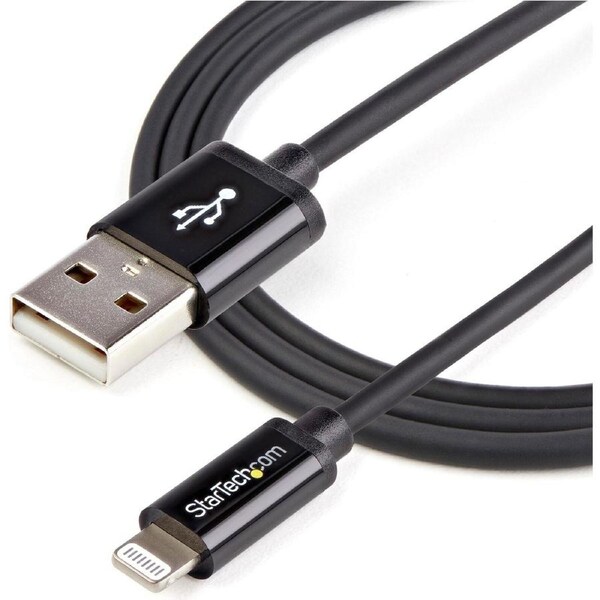 StarTech 1m (3ft) Black Apple 8-pin Lightning Connector to USB Cable for iPhone / iPod / iPad - Cable for iPod, iPad, iPhone - First End: