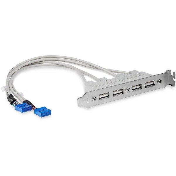 StarTech.com 4 Port USB A Female Slot Plate Adapter - USB panel - 4 pin USB Type A (F) - 4 x 4-pin USB 2.0 Type A - Female - 2 x