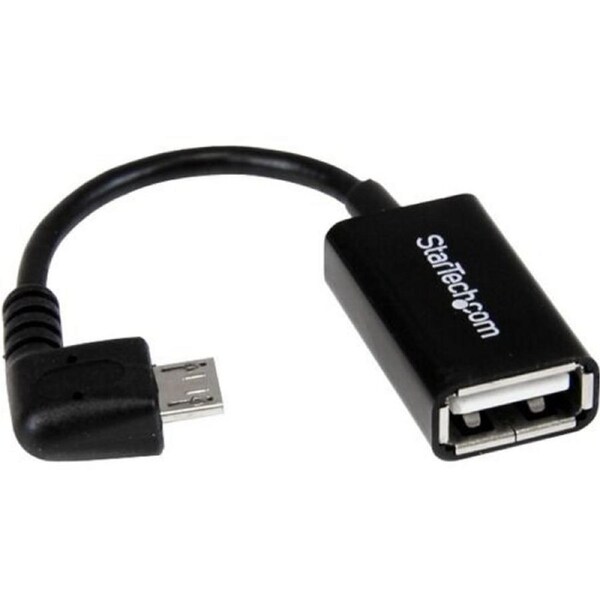 StarTech.com 5in Right Angle Micro USB to USB OTG Host Adapter M/F - 1 x 4-pin USB 2.0 Type A - Female - 1 x 5-pin Micro USB 2.0