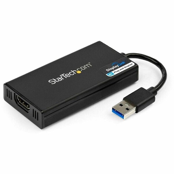 StarTech.com USB 3.0 to HDMI Adapter, 4K 30Hz, DisplayLink Certified, USB Type-A to HDMI Display Adapter Converter, External Gra