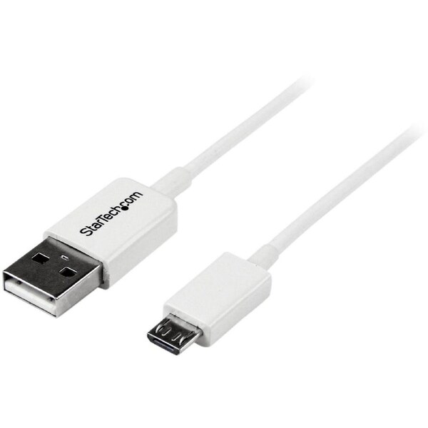 StarTech.com 1m White Micro USB Cable - A to Micro B - First End: 1 x 4-pin USB 2.0 Type A - Male - Second End: 1 x 5-pin Micro