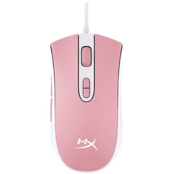 HyperX Pulsefire Core Gaming Mouse - USB 2.0 - Optical - 7 Button(s) - 7 Programmable Button(s) - Pink, White - Cable - 6200 dpi - Symmetrical
