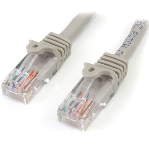 StarTech.com 3 m Gray Cat5e Snagless RJ45 UTP Patch Cable - 3m Patch Cord - First End: 1 x RJ-45 Network - Male - Second End: 1
