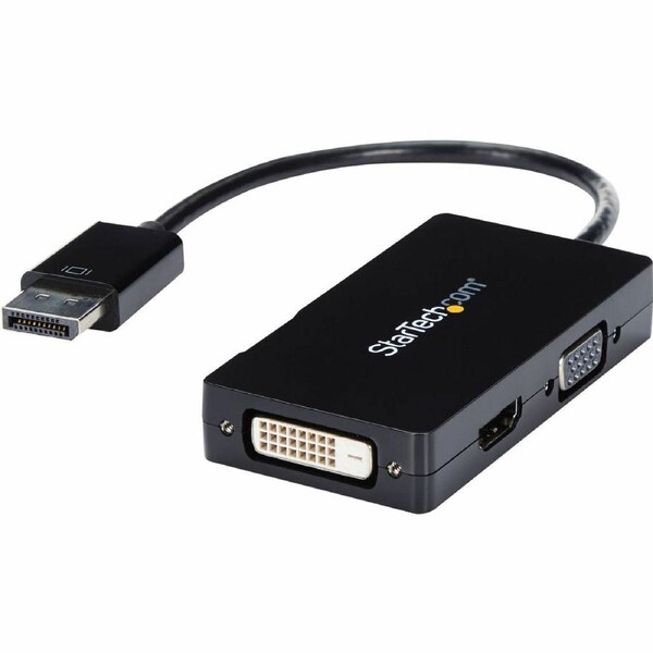 StarTech.com Travel A/V adapter: 3-in-1 DisplayPort to VGA DVI or HDMI converter - 1 x 20-pin DisplayPort Digital Audio/Video Ma