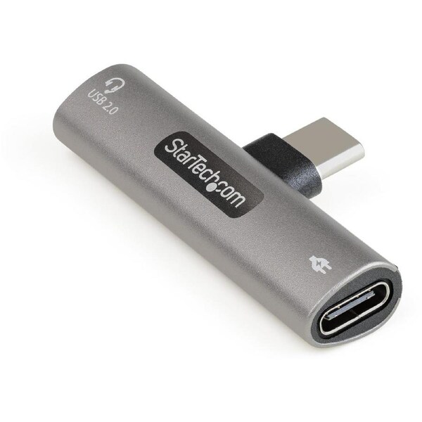 StarTech.com USB C Audio & Charge Adapter, USB-C Audio Adapter, USB C Audio Headset Port and USB Type-C PD Charger, For USB-C Ph