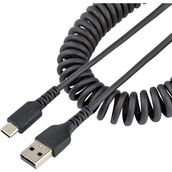 StarTech.com 20in (50cm) USB A to C Charging Cable, Coiled Heavy Duty USB 2.0 A to Type-C, Durable Fast Charge & Sync USB-C Cabl