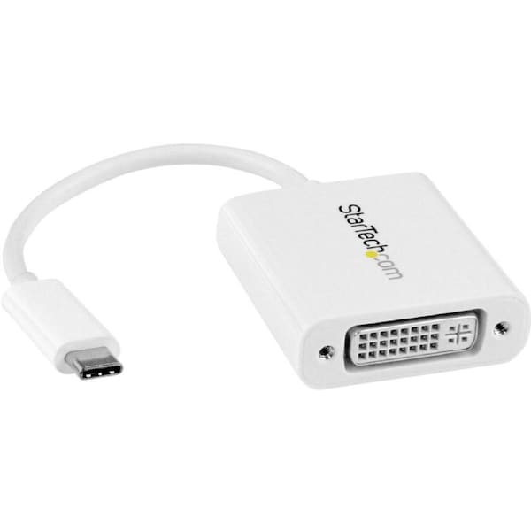 StarTech.com USB C to DVI Adapter - White - Thunderbolt 3 Compatible - 1920x1200 - USB-C to DVI Adapter for USB-C devices such a