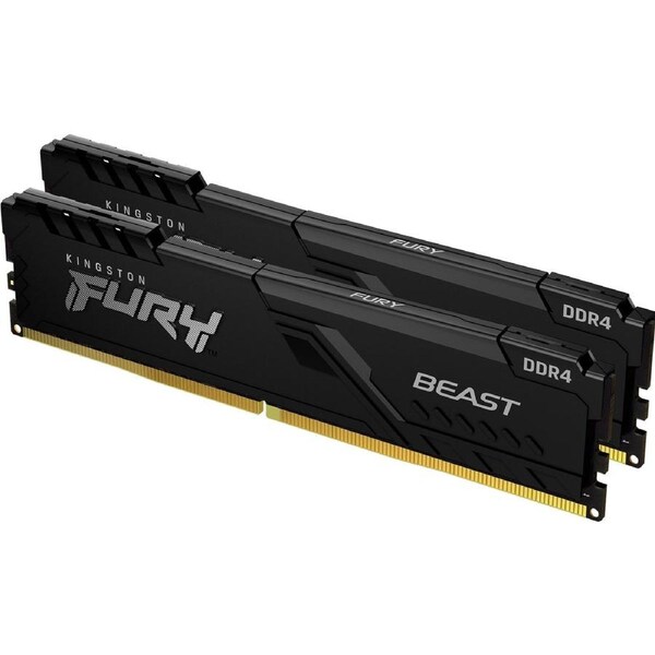 Kingston FURY Beast RAM Module - 16 GB (2 x 8GB) - DDR4-3200/PC4-25600 DDR4 SDRAM - 3200 MHz - CL16 - 1.35 V - 288-pin - DIMM