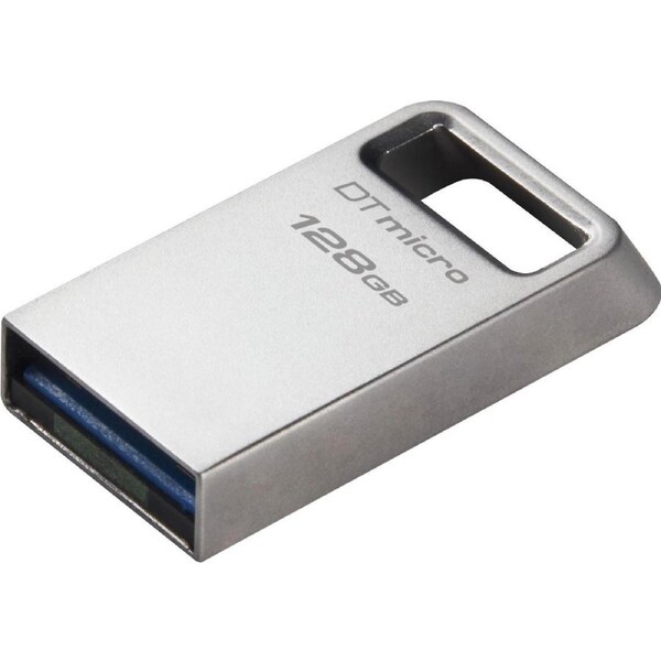 Kingston DataTraveler Micro DTMC3G2 128 GB USB 3.2 (Gen 1) Type A Flash Drive - Silver - 200 MB/s Read Speed