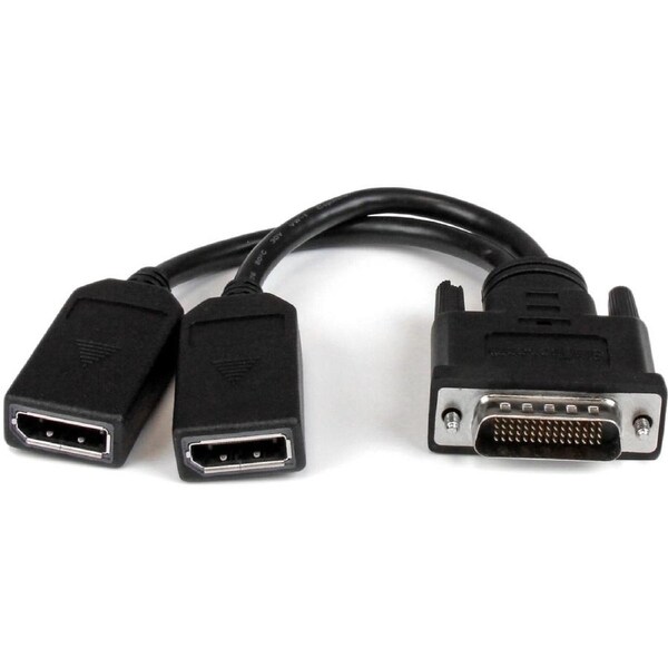 StarTech.com 8" DMS-59 to Dual DisplayPort Adapter Cable, 4K x 2K, DMS 59 pin (M) to 2x DP 1.2 (F) Splitter Y Cable, LFH to 2x D