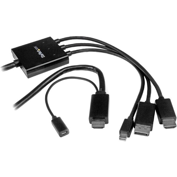StarTech.com 2m 6 ft HDMI, DisplayPort or Mini DisplayPort to HDMI Converter Cable - HDMI, DP or Mini DP to HDMI Adapter - 1 x 2