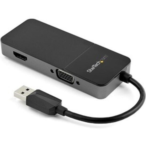 StarTech.com USB 3.0 to HDMI and VGA Adapter -4K/1080p USB Type A Dual Monitor Multiport Display Adapter Converter -External Gra