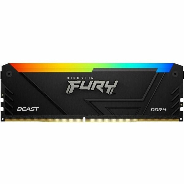 Kingston FURY Beast RAM Module - 16 GB (2 x 8GB) - RGB - DDR4-3200/PC4-25600 DDR4 SDRAM - 3200 MHz - CL16 - 1.35 V - Retail - Non-ECC - Unbuffered -