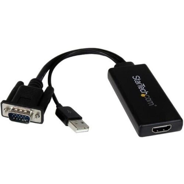 StarTech.com VGA to HDMI Adapter with USB Audio & Power - Portable VGA to HDMI Converter - 1080p - 1 x 15-pin HD-15 - Male, 1 x