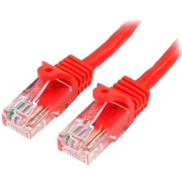StarTech.com 0.5m Red Cat5e Patch Cable with Snagless RJ45 Connectors - Short Ethernet Cable - 0.5 m Cat 5e UTP Cable - Make Fas