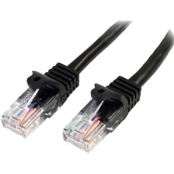 StarTech.com 0.5m Black Cat5e Patch Cable with Snagless RJ45 Connectors - Short Ethernet Cable - 0.5 m Cat 5e UTP Cable - Make F