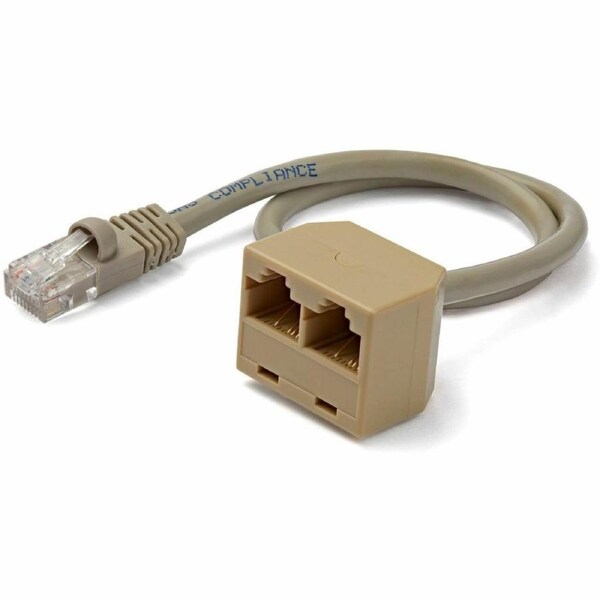 StarTech.com 2-to-1 RJ45 Splitter Cable Adapter - Network splitter - RJ-45 (M) - RJ-45 (F)~ - First End: 1 x RJ-45 Network - Mal