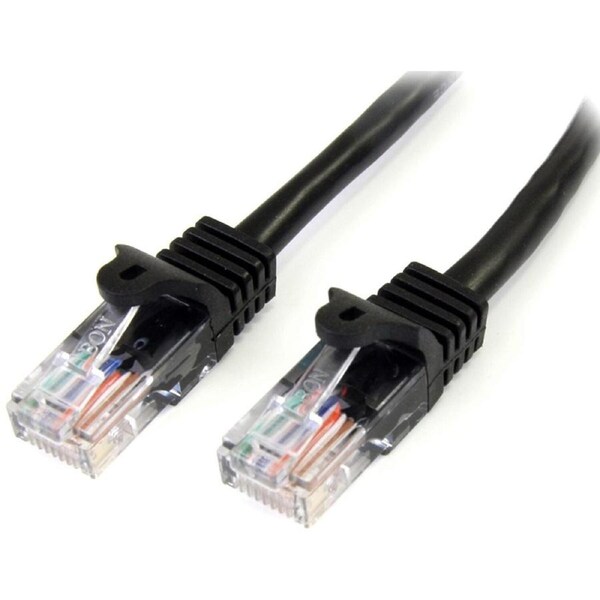 StarTech.com 3 m Black Cat5e Snagless RJ45 UTP Patch Cable - 3m Patch Cord - First End: 1 x RJ-45 Network - Male - Second End: 1