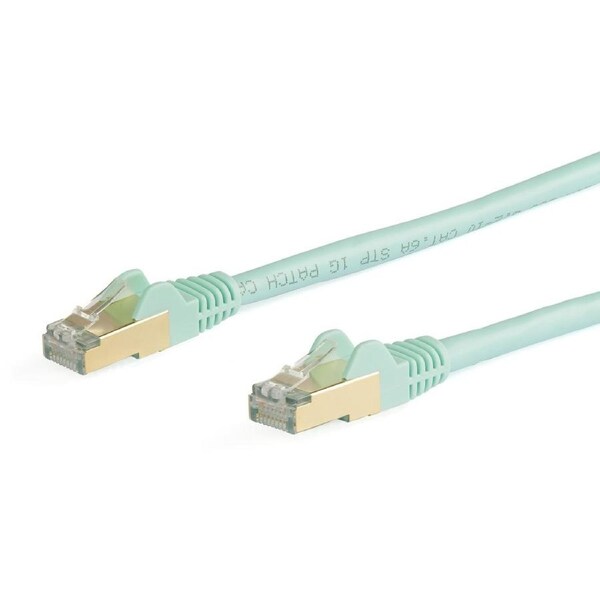 StarTech.com 5m CAT6a Ethernet Cable - 10 Gigabit Category 6a Shielded Snagless 100W PoE Patch Cord - 10GbE Aqua UL Certified Wi