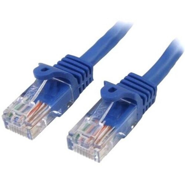 StarTech.com 0.5m Blue Cat5e Patch Cable with Snagless RJ45 Connectors - Short Ethernet Cable - 0.5 m Cat 5e UTP Cable - Make Fa