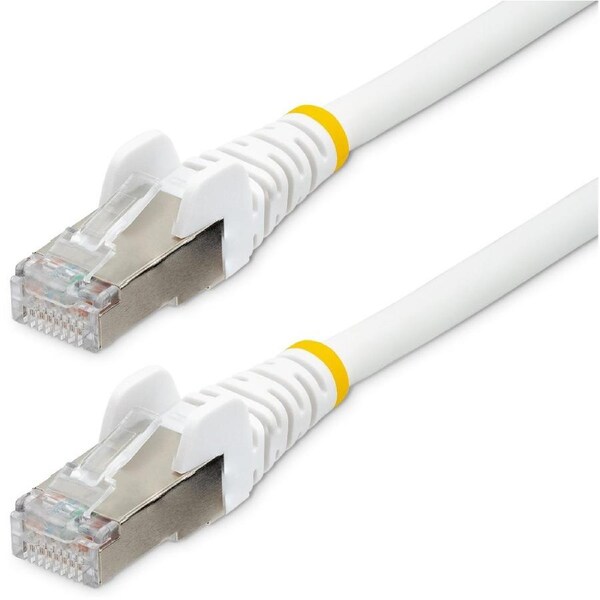 StarTech.com 5m CAT6a Ethernet Cable, White Low Smoke Zero Halogen (LSZH) 10 GbE 100W PoE S/FTP Snagless RJ-45 Network Patch Cor