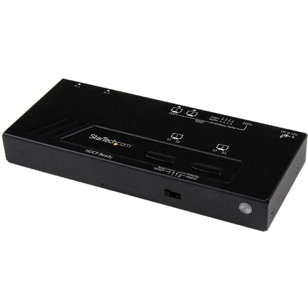 StarTech.com Audio/Video Switchbox - Cable - TAA Compliant - 1920 x 1200 - Full HD - 2 Input Device - 2 Display - Display, Blu-r
