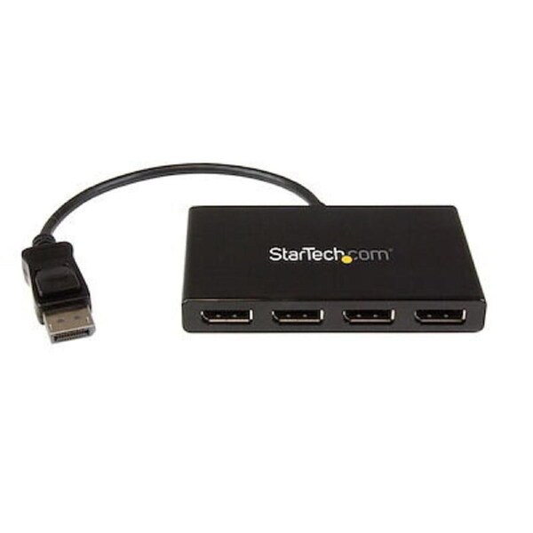 StarTech.com 4-Port DisplayPort 1.2 Splitter, DisplayPort to 4x DP Multi-Monitor Adapter, Quad 1080p 60Hz Computer MST Hub, Wind