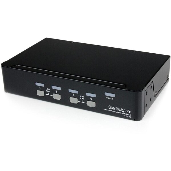StarTech.com KVM Switchbox - TAA Compliant - 4 Computer(s) - 1 Local User(s) - 1920 x 1440 - 8 x USB - 5 x VGA - 1U - Rack-mount