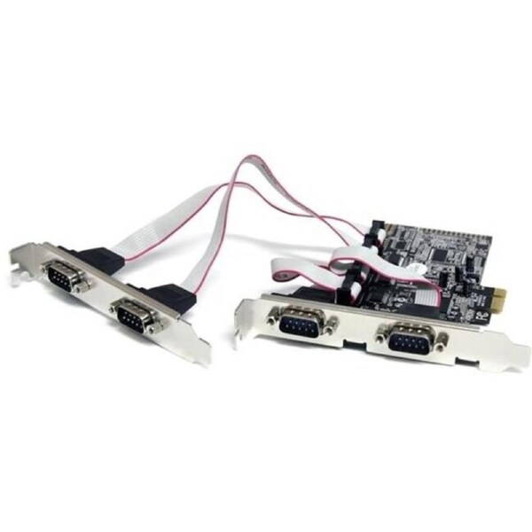 StarTech.com Serial Adapter with 16550, 16C450 UART - Dual-profile Plug-in Card - 1 - PCI Express x1 - PC - 4 x Number of Serial