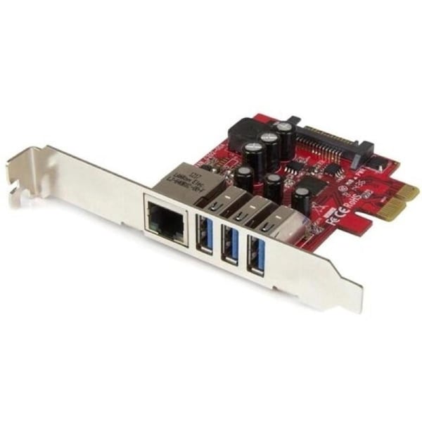 StarTech.com USB Adapter - PCI Express 2.0 - Plug-in Card - 3 Total USB Port(s) - 3 USB 3.0 Port(s)1 Network (RJ-45) Port(s) - P