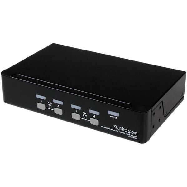 StarTech.com SV431DUSBU KVM Switchbox - TAA Compliant - 4 Computer(s) - 1 Local User(s) - 1920 x 1440 - 2 x USB - 1 x VGA - 1U -
