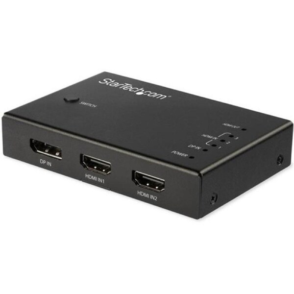StarTech.com VS421HDDP Audio/Video Switchbox - Cable - 4096 x 2160 - 4K - 4 Input Device - 1 Display - Display, Media Player, Bl