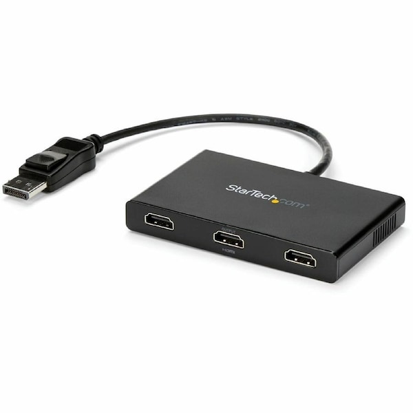StarTech.com Signal Splitter - Plastic - 3840 ? 2160 - 15.20 m Maximum Operating Distance - DisplayPort - 3 x HDMI Out