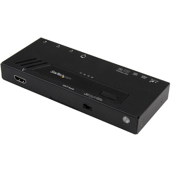StarTech Audio/Video Switchbox - Cable - TAA Compliant - 3840 x 2160 - 4K - 4 Input Device - 1 Display - Display, Projector - 4 x HDMI In
