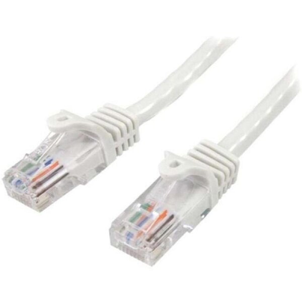 StarTech.com 0.5m White Cat5e Patch Cable with Snagless RJ45 Connectors - Short Ethernet Cable - 0.5 m Cat 5e UTP Cable - Make F