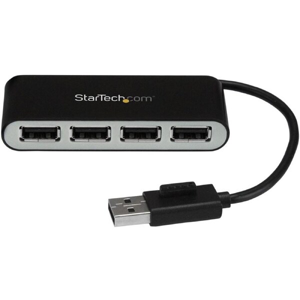 StarTech.com USB Hub - USB - External - Black, Silver - TAA Compliant - 4 Total USB Port(s) - 4 USB 2.0 Port(s) - PC, Mac, Linux