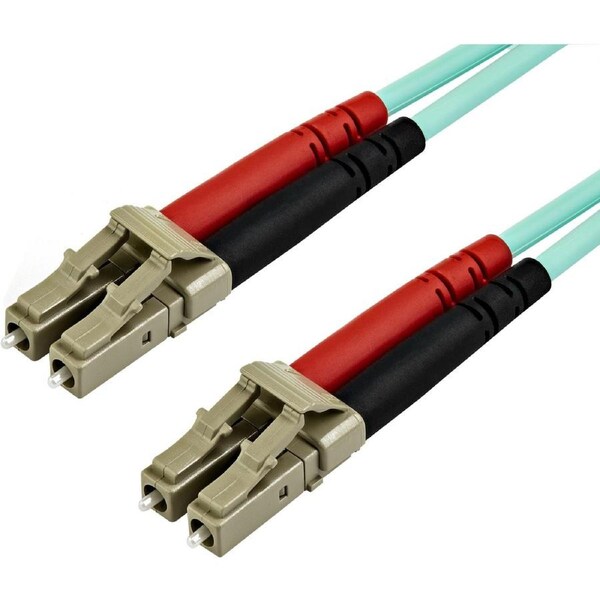 StarTech.com 15m (50ft) LC/UPC to LC/UPC OM3 Multimode Fiber Optic Cable, Full Duplex Zipcord Fiber, 100Gbps, LOMMF, LSZH Fiber