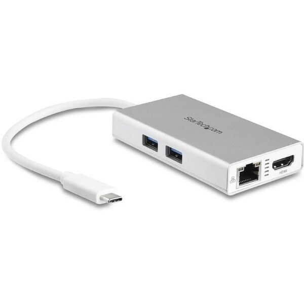 StarTech.com USB Type C Docking Station for Notebook - 60 W - Silver, White - 1 Displays Supported - 4K - 4096 x 2160, 3840 x 21