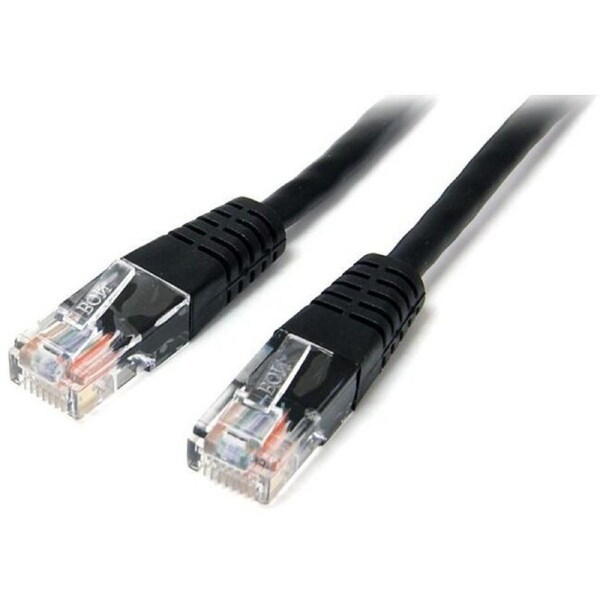 StarTech.com 15m Cat5e Black Molded RJ45 UTP Cat 5e Patch Cable - 15 m Patch Cord - First End: 1 x RJ-45 Network - Male - Second