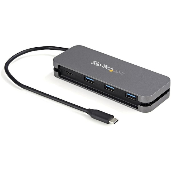 StarTech.com USB Hub - USB 3.2 (Gen 1) Type C - Portable - Black, Space Gray - UASP Support - 4 Total USB Port(s) - PC, Linux, M