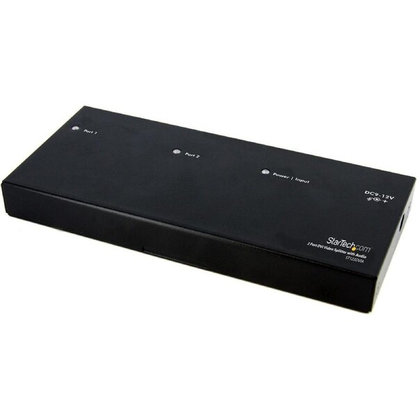 StarTech.com Signal Splitter - Aluminium - Black - TAA Compliant - 1920 x 1200 - 10 m Maximum Operating Distance - Audio Line In