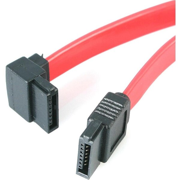 StarTech.com 12in SATA to Left Angle SATA Serial ATA Cable - Cable for Hard Drive, Server - First End: 1 x 7-pin SATA 3.0 - Fema