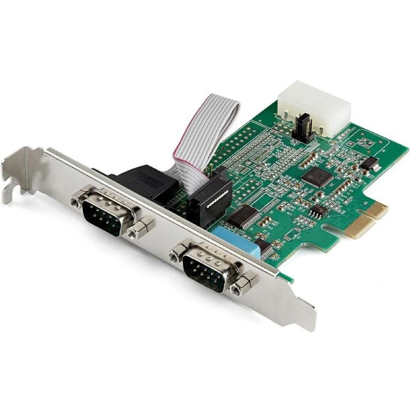 StarTech.com Serial Adapter with 16950 UART - Low-profile Plug-in Card - 1 - PCI Express 1.1 x1 - PC, Linux - 2 x Number of Seri