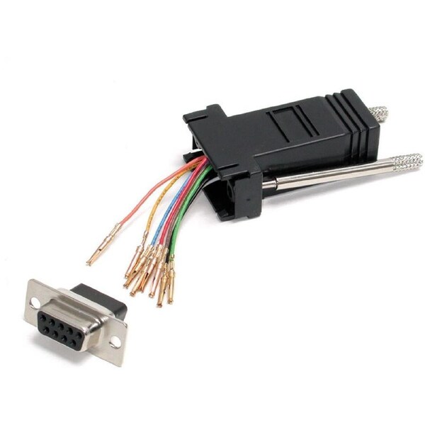 StarTech.com DB9 to RJ45 Modular Serial Adapter - Black - 1 x 9-pin DB-9 Serial Female - 1 x RJ-45 Network Female - Gold Connect