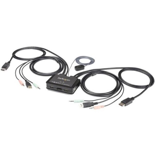 StarTech.com KVM Switchbox - 2 Computer(s) - 3840 x 2160 - 4 x USB - 3 x DisplayPort - Desktop